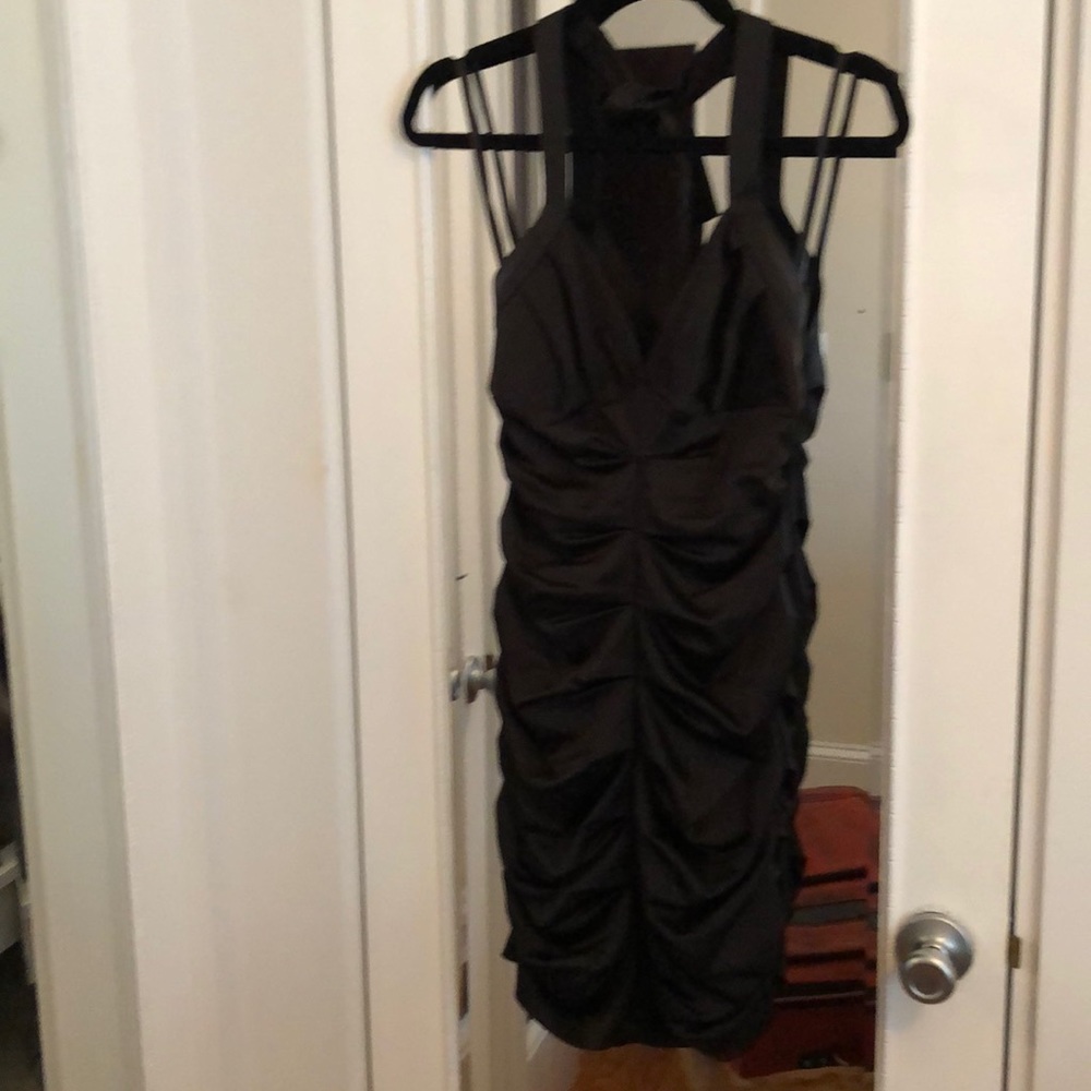 Black BCBG halter dress